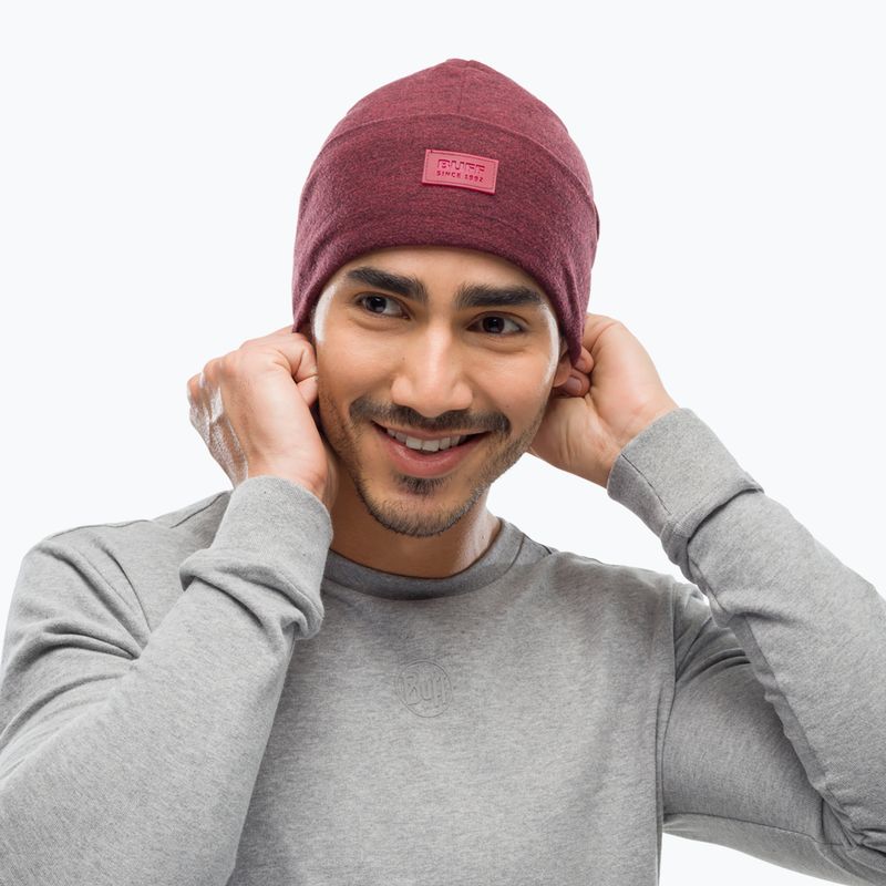 Шапка зимова BUFF Merino Wool Fleece maroon 5