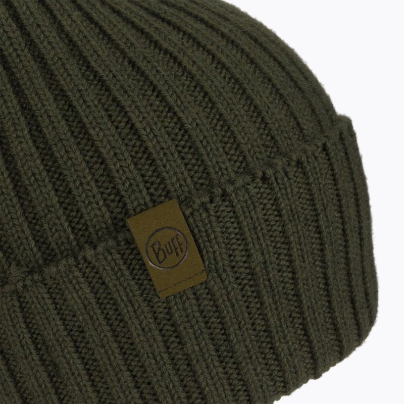 Шапка BUFF Merino Wool Knit 1Lhat Norval зелена 124242.809.10.00 3