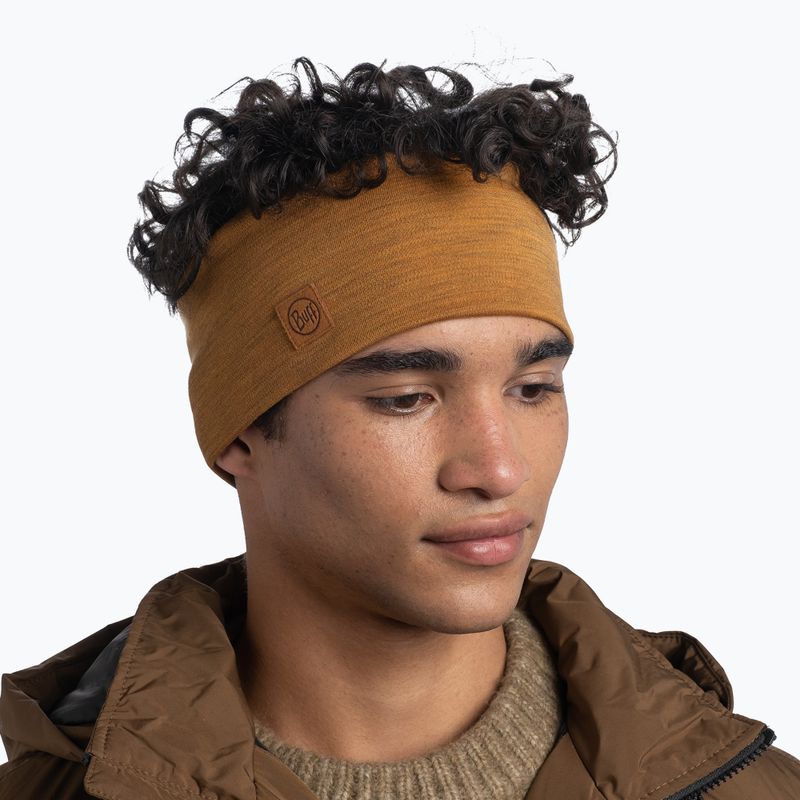 Пов'язка на голову BUFF Merino Wide solid mustard 2