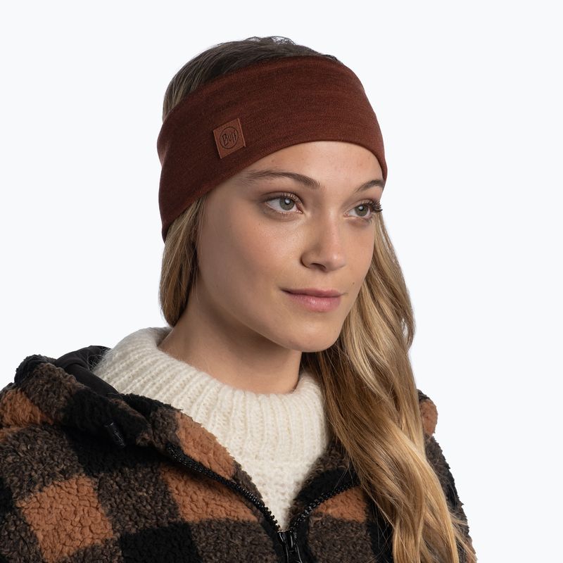 Пов'язка на голову BUFF Merino Wide solid sienna 2