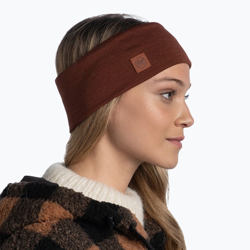 Пов'язка на голову BUFF Merino Wide solid sienna 3