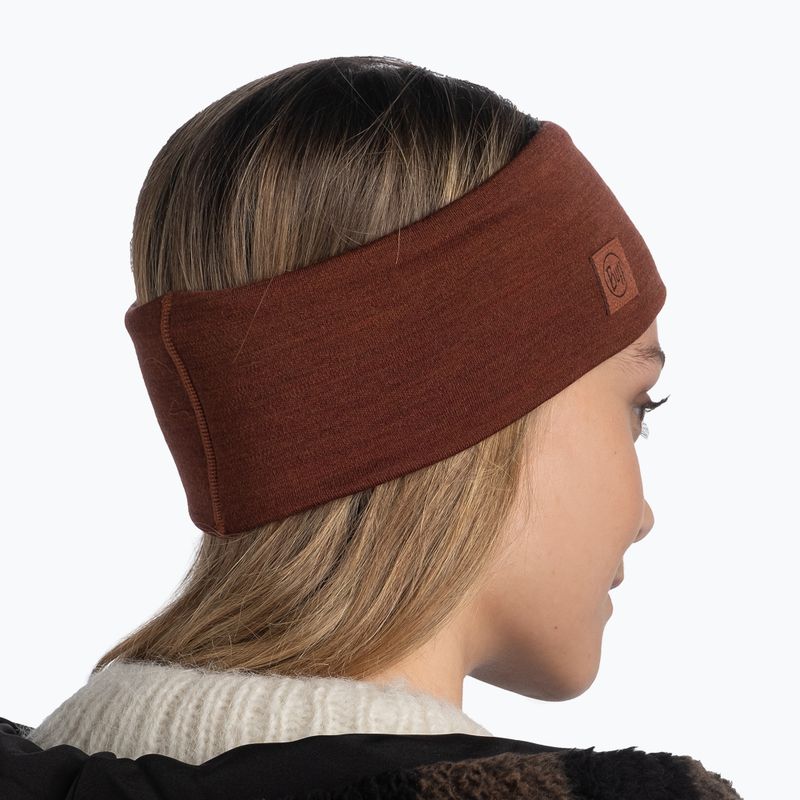 Пов'язка на голову BUFF Merino Wide solid sienna 4