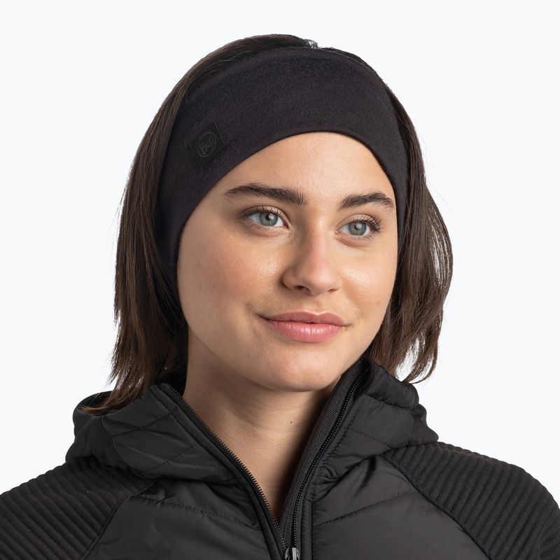 Пов'язка на голову BUFF Merino Wide solid black 5