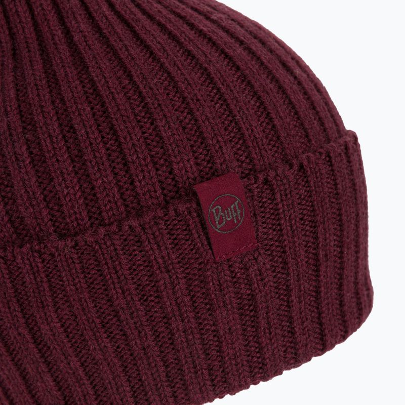 Шапка зимова BUFF Knitted Norval maroon 3