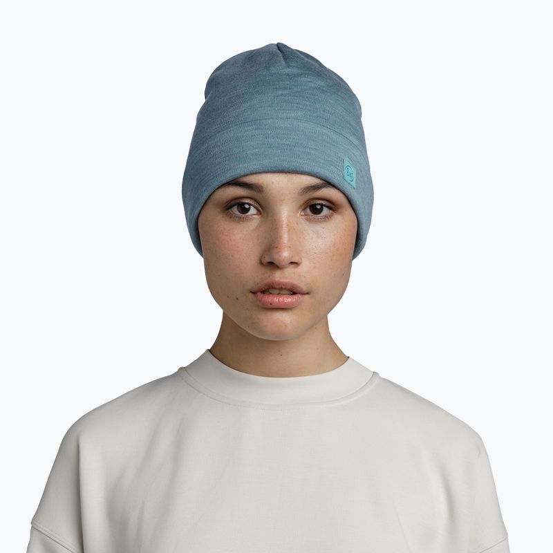 Шапка зимова BUFF Heavyweight Merino Wool solid pool 3