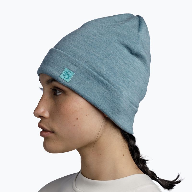 Шапка зимова BUFF Heavyweight Merino Wool solid pool 4