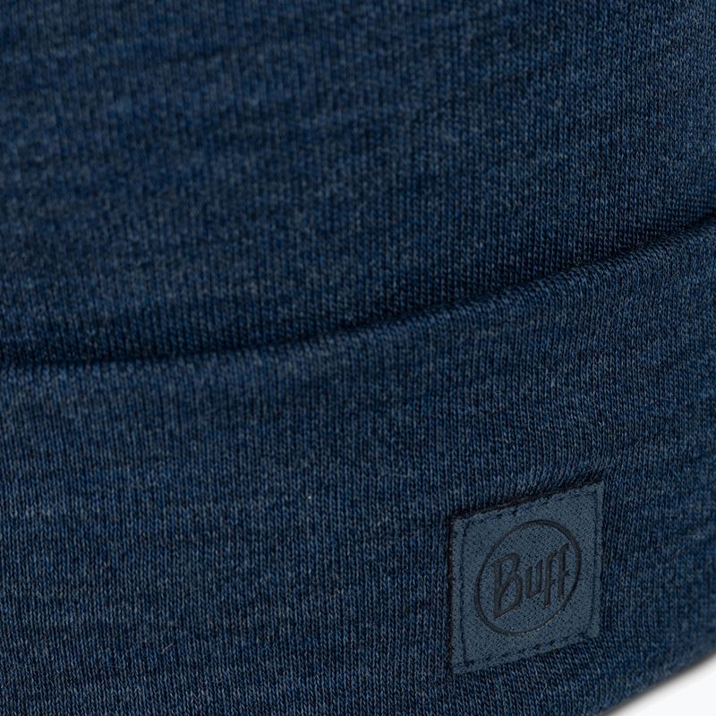 Шапка зимова BUFF Heavyweight Merino Wool solid night blue 2