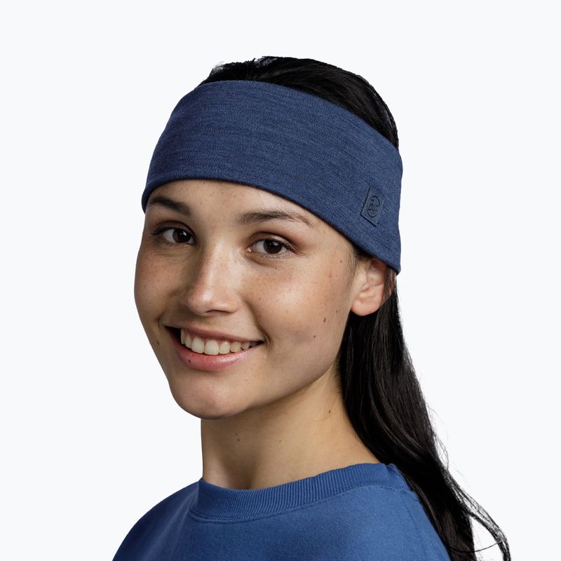 Пов'язка на голову BUFF Merino Wide dark blue 3