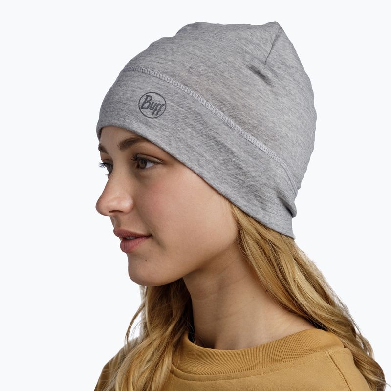 Шапка зимова BUFF Lightweight Merino Wool solid light grey 3
