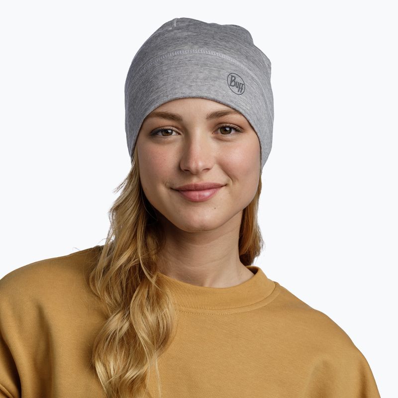 Шапка зимова BUFF Lightweight Merino Wool solid light grey 4