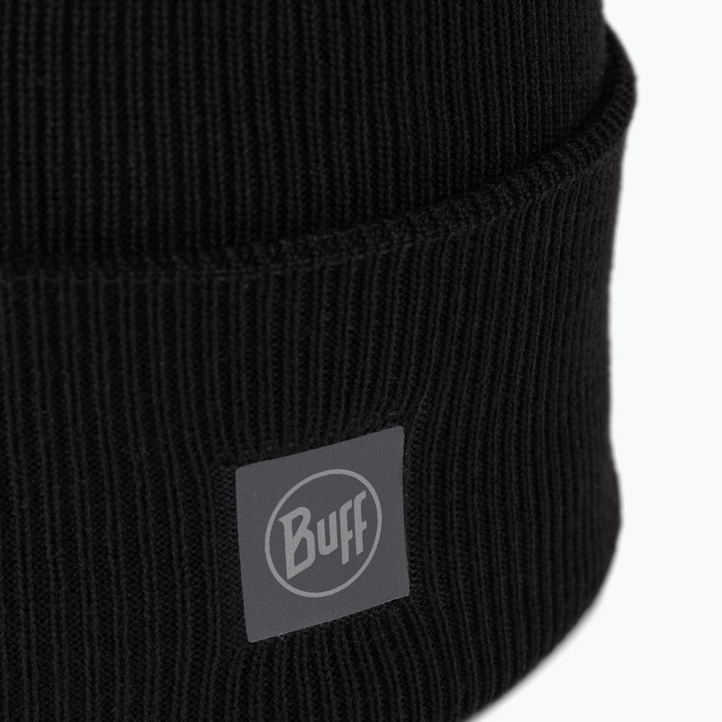 Шапка зимова BUFF Crossknit solid black 2
