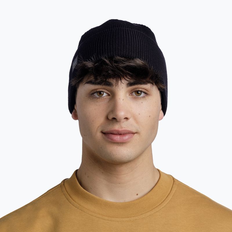 Шапка зимова BUFF Crossknit solid black 3