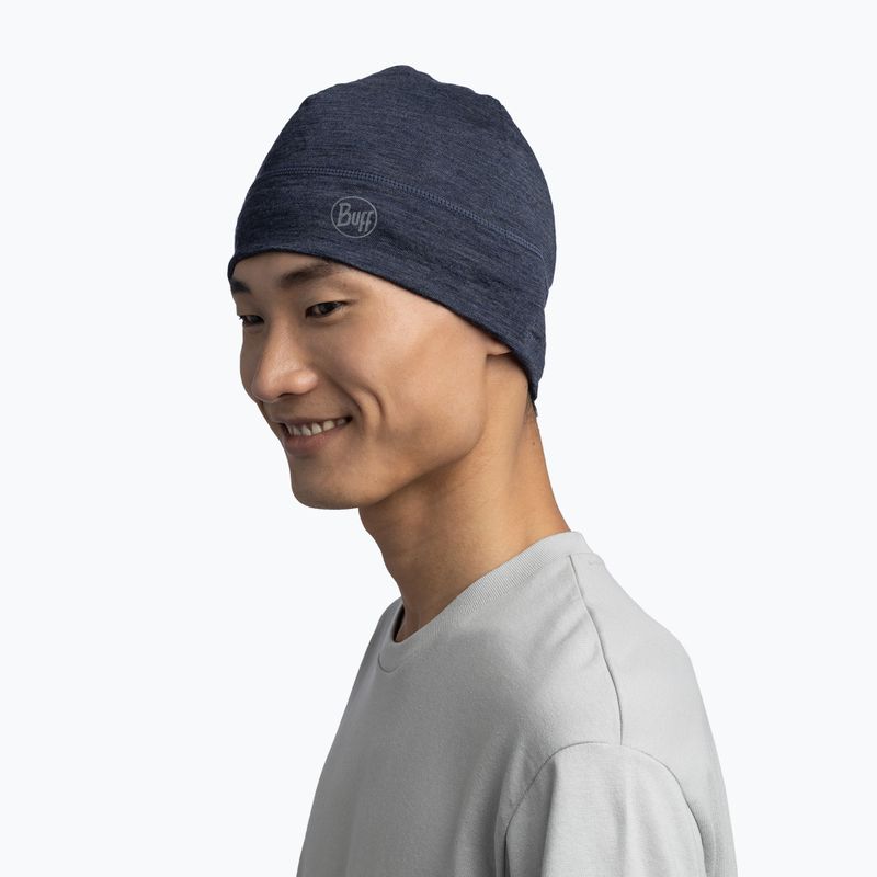 Шапка зимова BUFF Lightweight Merino Wool solid night blue 3