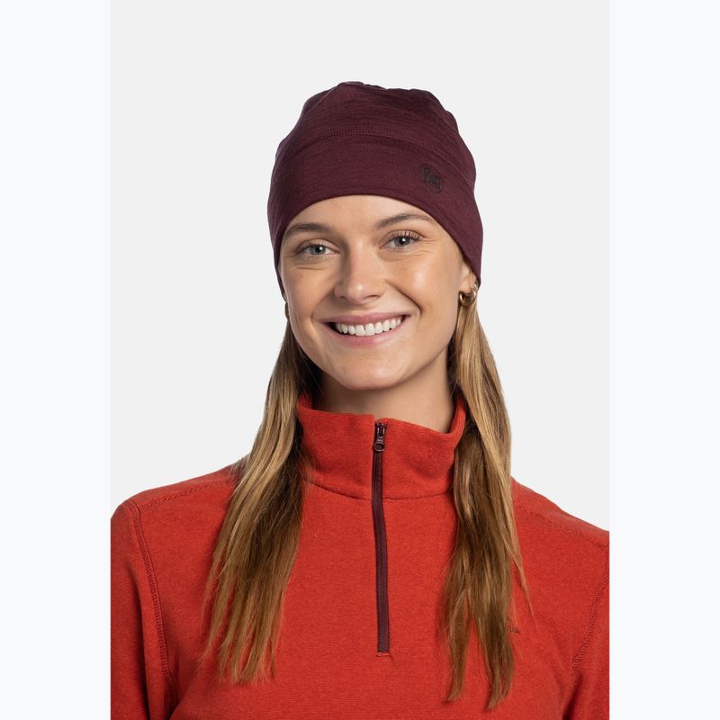 Шапка зимова Buff Merino Lightweight garnet 3
