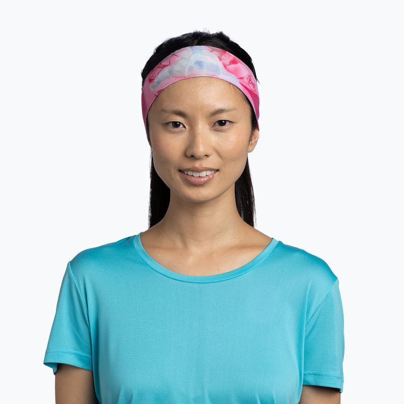 Пов'язка на голову BUFF CoolNet UV Slim esmerald fluor fuchsia 2