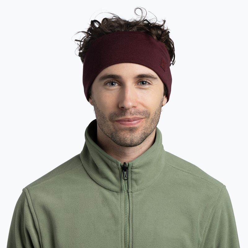 Пов'язка на голову BUFF Merino Wide garnet 2