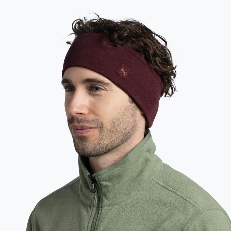 Пов'язка на голову BUFF Merino Wide garnet 3