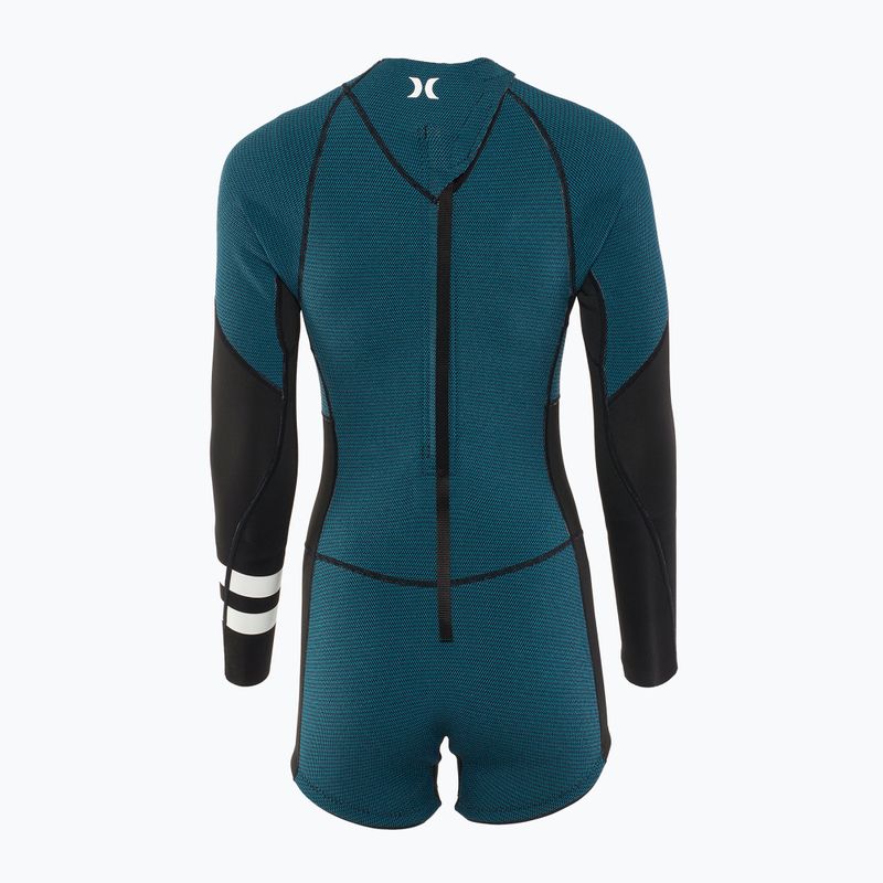 Жіночий гідрокостюм Hurley Advant Shorty Texture 2/2 мм Springsuit чорний/блакитний 2
