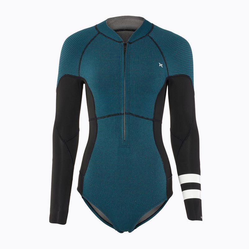 Жіночий гідрокостюм Hurley Advant Texture 2/2 мм Springsuit чорний/блакитний