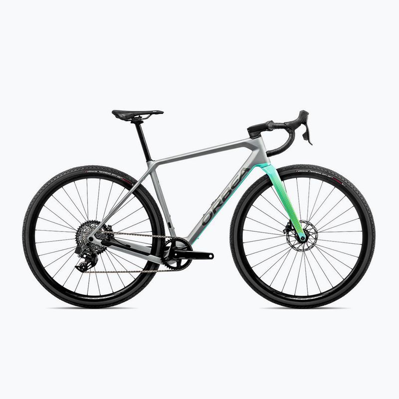Гравійний велосипед Orbea Terra M31e Team 1X 2023 кам'яно-сріблястий / крижано-зелений