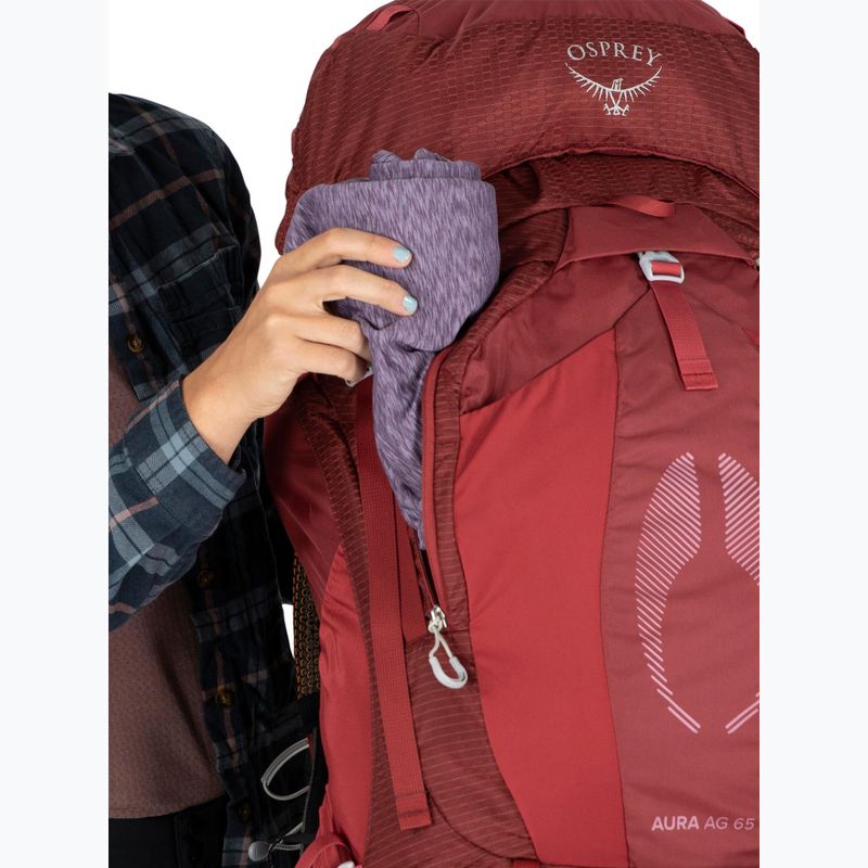 Рюкзак трекінговий жіночий Osprey Aura AG 65 l M-L berry sorbet red 10