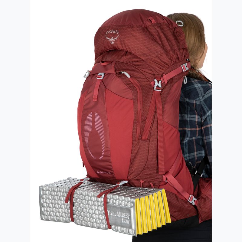 Рюкзак трекінговий жіночий Osprey Aura AG 65 l M-L berry sorbet red 11