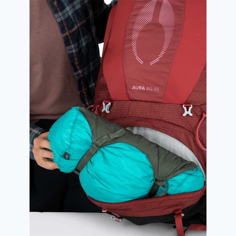 Рюкзак трекінговий жіночий Osprey Aura AG 65 l M-L berry sorbet red 12