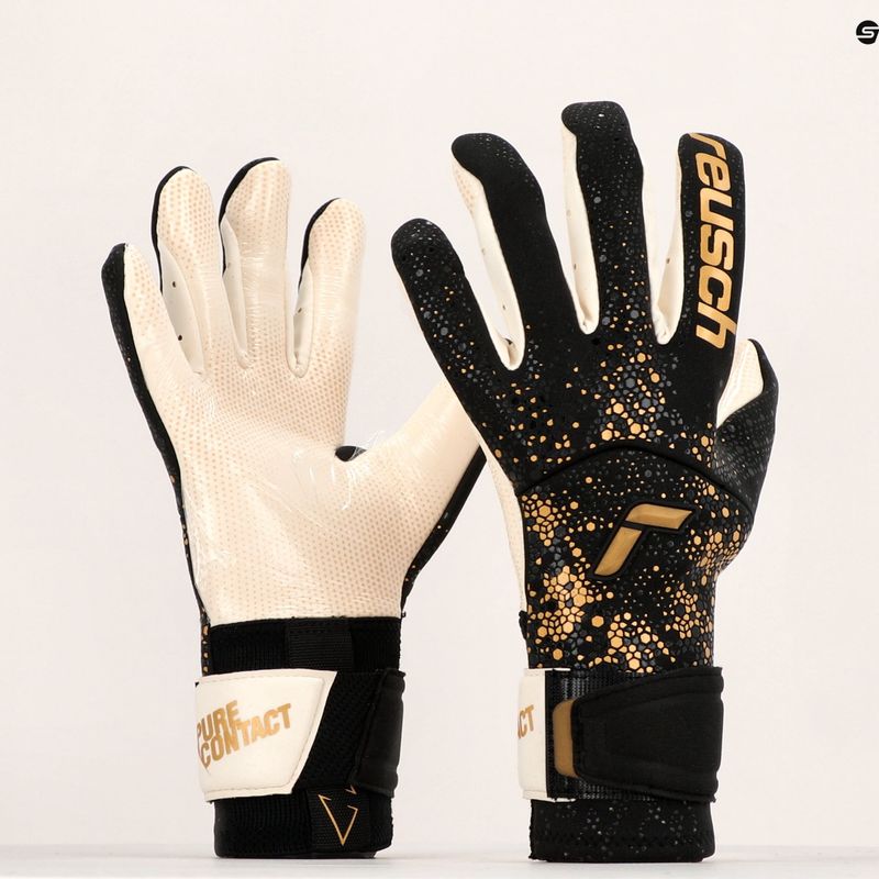 Рукавиці воротарські Reusch Pure Contact Gold X GluePrint чорно-золоті 527075-7707 11