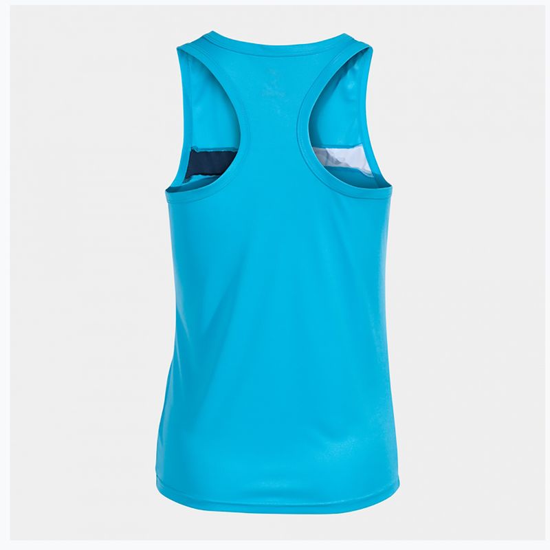 Танк топ тенісний жіночий Joma Court Sleeveless fluor turquoise/navy 2