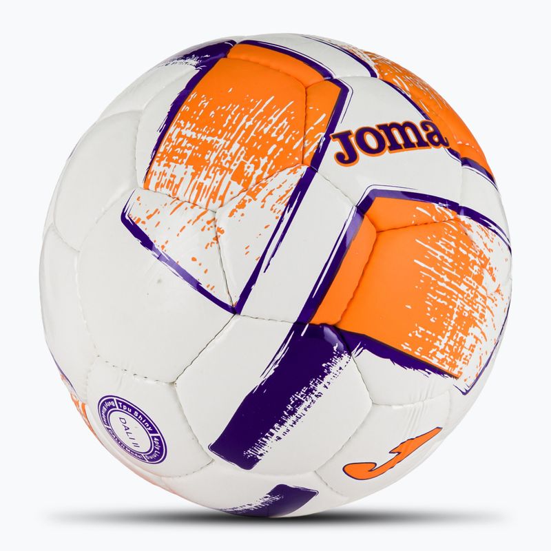 М'яч для футболу Joma Dali II white/fluor orange/purple розмір 5 2
