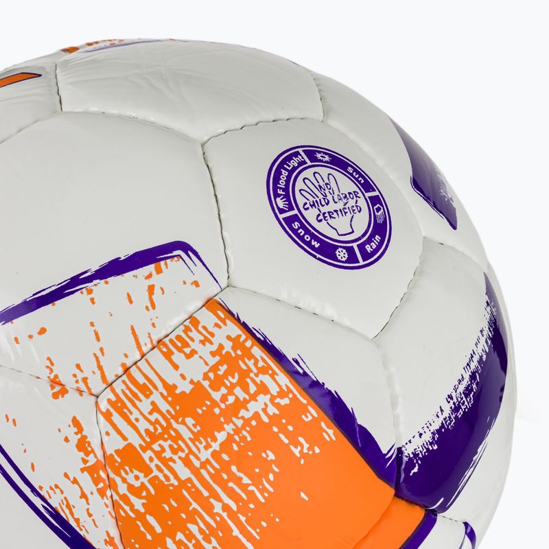 М'яч для футболу Joma Dali II white/fluor orange/purple розмір 5 3