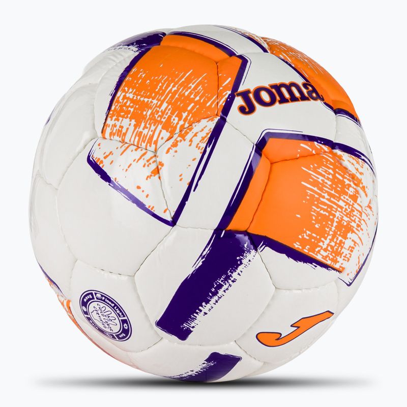 М'яч для футболу Joma Dali II white/fluor orange/purple розмір 3 2