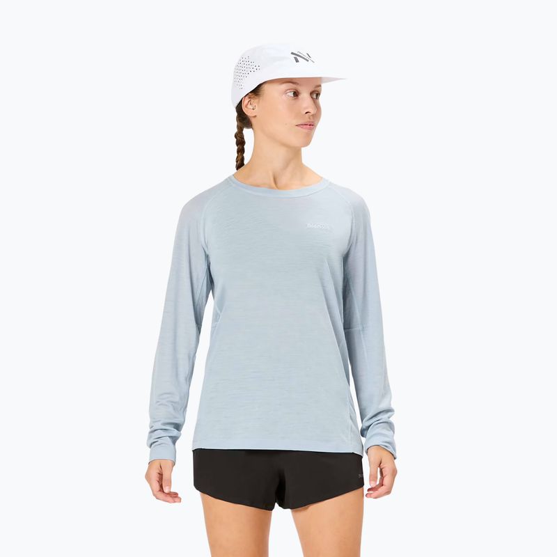 Лонгслів для бігу жіночий NNormal Merino blue