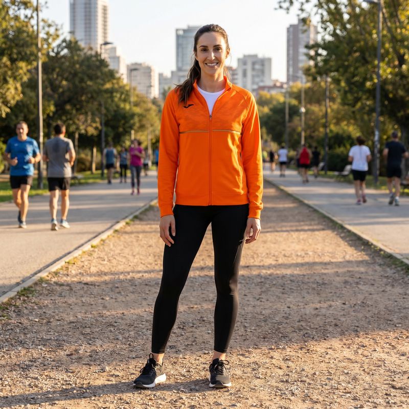 Кофта для бігу жіноча Joma Record III Full Zip orange 5