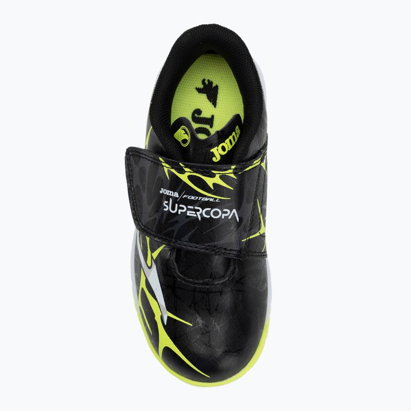Кросівки футбольні дитячі Joma Super Copa Jr IN black/fuor yellow 5