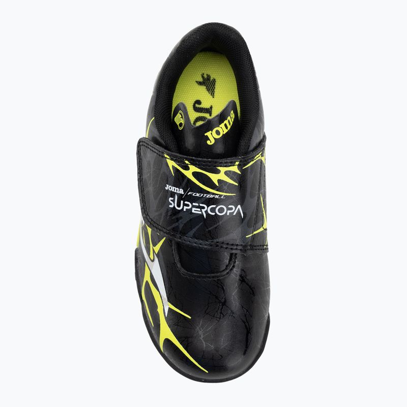 Кросівки футбольні дитячі Joma Super Copa Jr TF black / fluor yellow 5