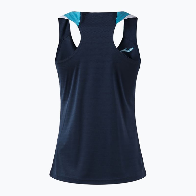 Футболка для тенісу жіноча Joma Terra Tank Top dark navy/turquoise fluor 2