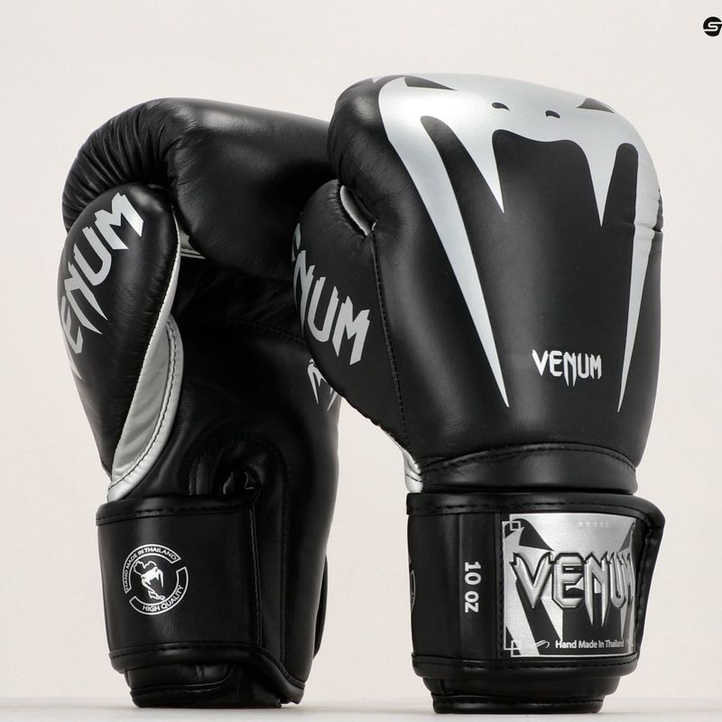 Рукавиці боксерські Venum Giant 3.0 чорно-сріблясті 2055-128 11