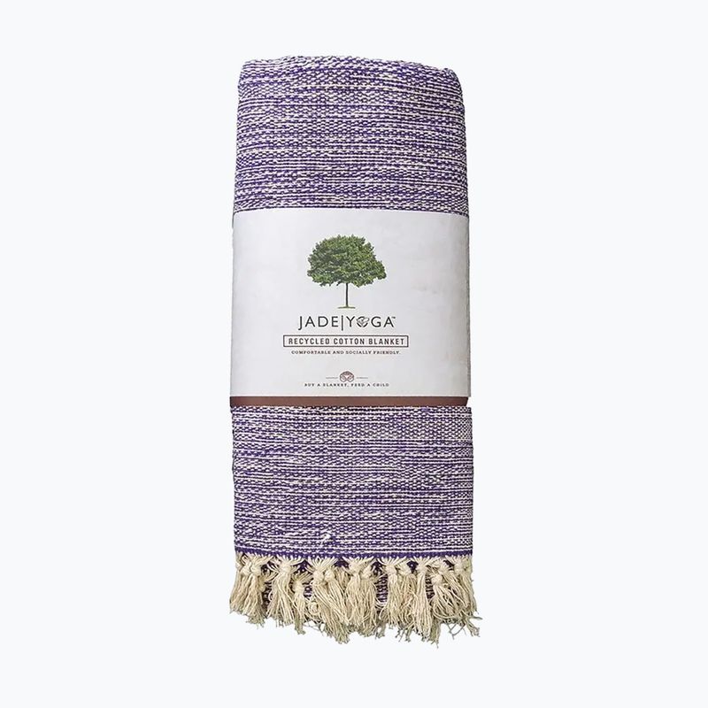 Плед для йоги JadeYoga Recycled Cotton Hand Loomed Yoga purple