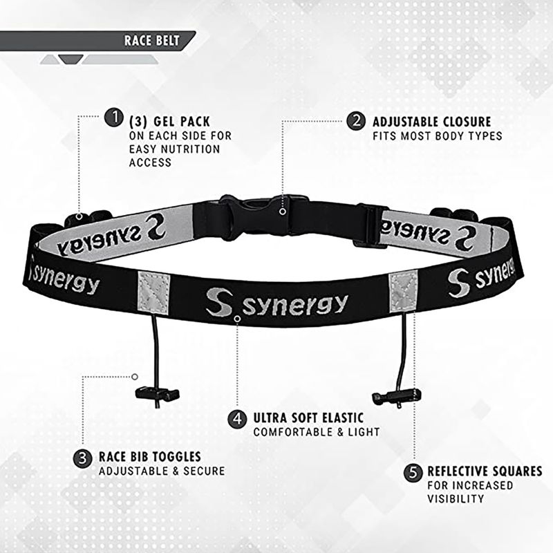 Пояс для стартового номеру Synergy Race Belt black 2