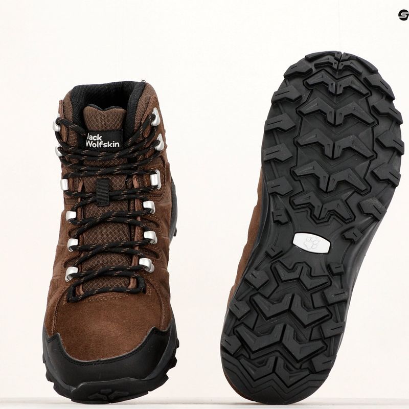 Чоловічі трекінгові черевики Jack Wolfskin Refugio Texapore Mid brown/фантом 12