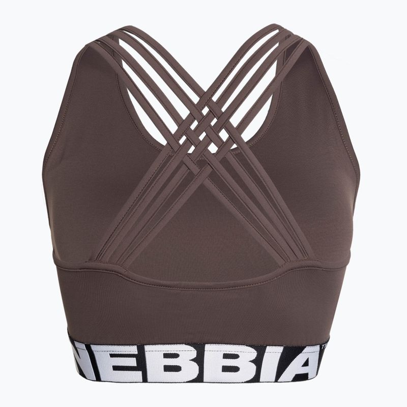 Фітнес-бюстгальтер NEBBIA Medium Impact Cross коричневий 5
