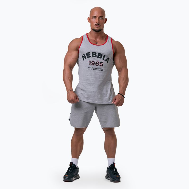 Жіноча тренувальна майка NEBBIA Old-School Muscle Tank Top світло-сіра 2