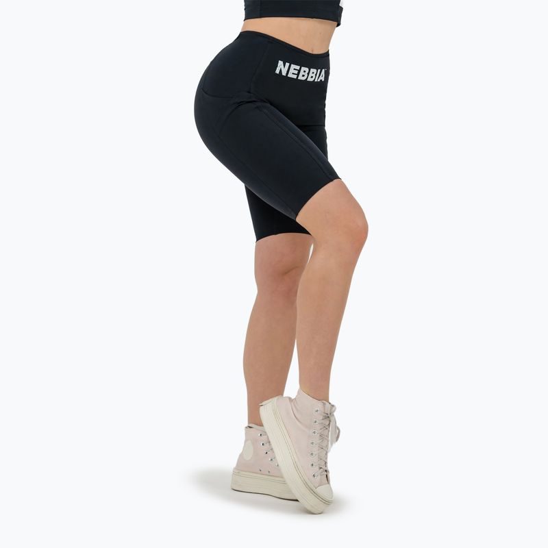 Шорти для тренувань жіночі NEBBIA High Waisted Biker 10″ Gym Therapy black 7