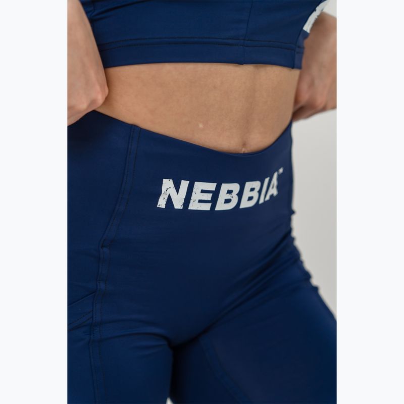 Шорти для тренувань жіночі NEBBIA High Waisted Biker 10″ Gym Therapy dark blue 6