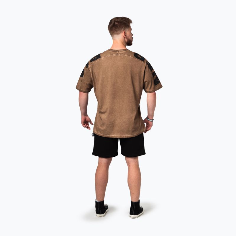 Футболка для тренувань чоловіча NEBBIA Washed-Off Lifting Club light brown 3