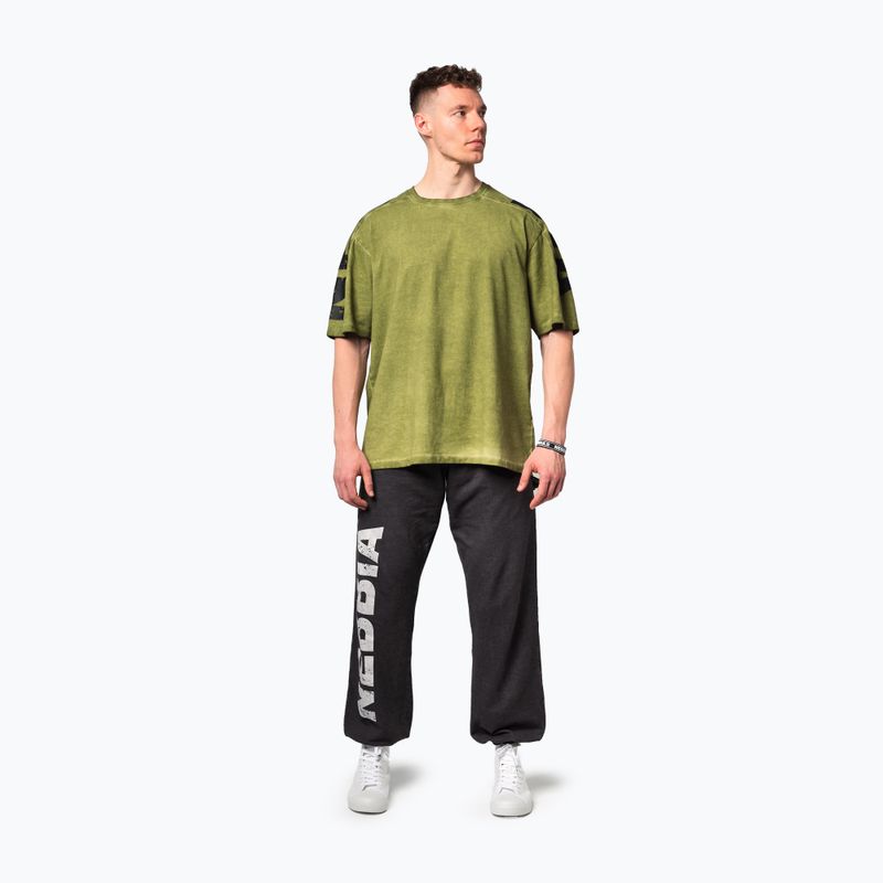 Футболка для тренувань чоловіча NEBBIA Washed-Off Lifting Club green 2