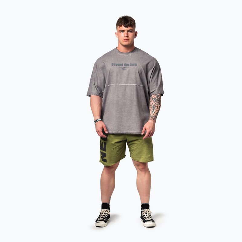 Футболка для тренувань чоловіча NEBBIA Washed-Off Heavyweight No Shortcuts light grey 2