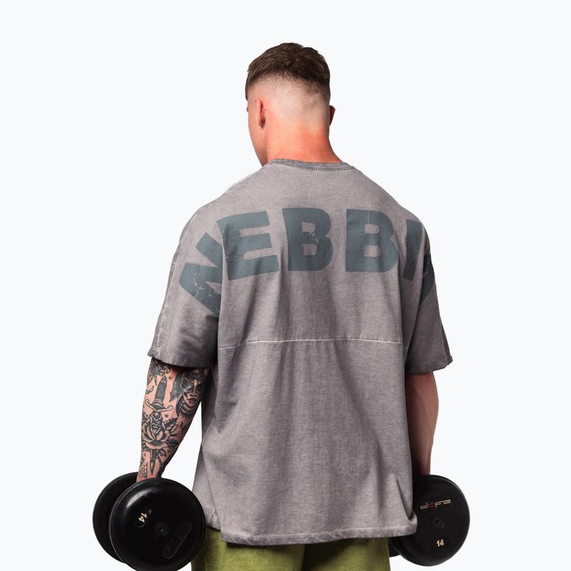 Футболка для тренувань чоловіча NEBBIA Washed-Off Heavyweight No Shortcuts light grey 3