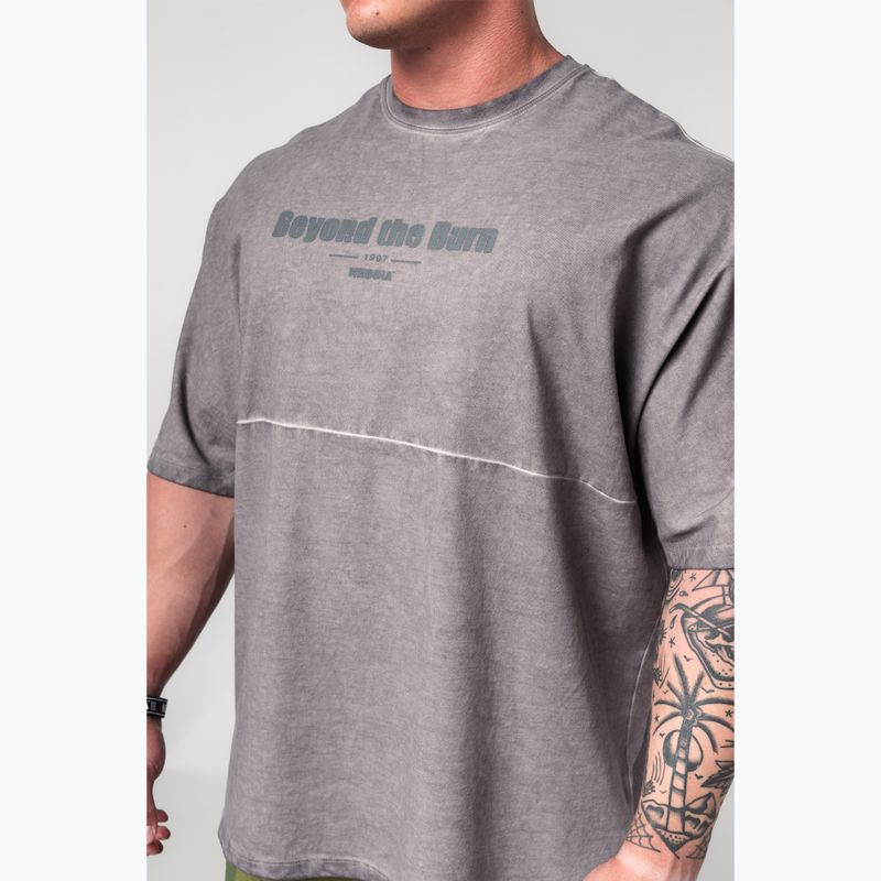 Футболка для тренувань чоловіча NEBBIA Washed-Off Heavyweight No Shortcuts light grey 4